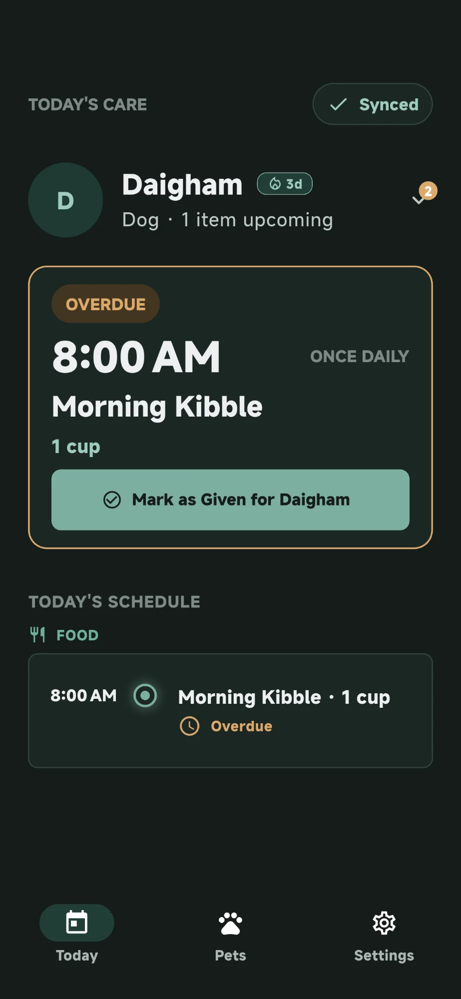 Shared Care (Dark Mode)